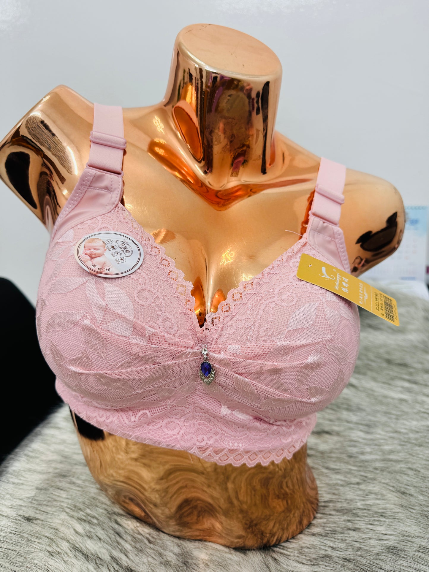 Wireless Soft-net Padded Diamond Bra
