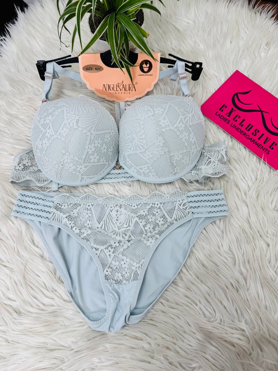 Midnight Wine Lace Net Intimates Bridal  Set