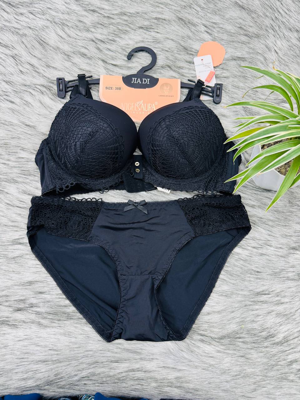 Midnight Wine Lace Net Intimates Bridal  Set