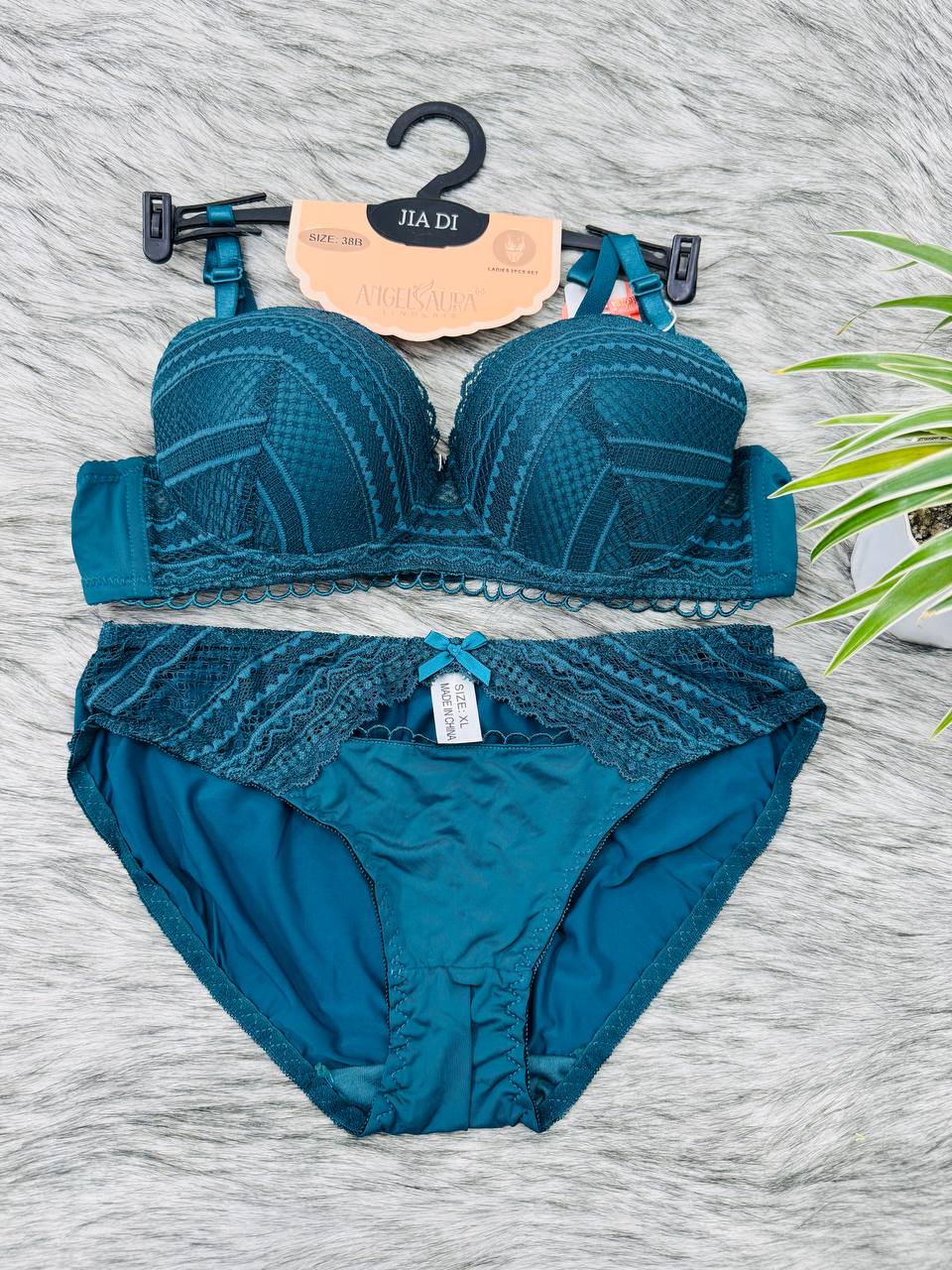 Midnight Wine Lace Net Intimates Bridal  Set