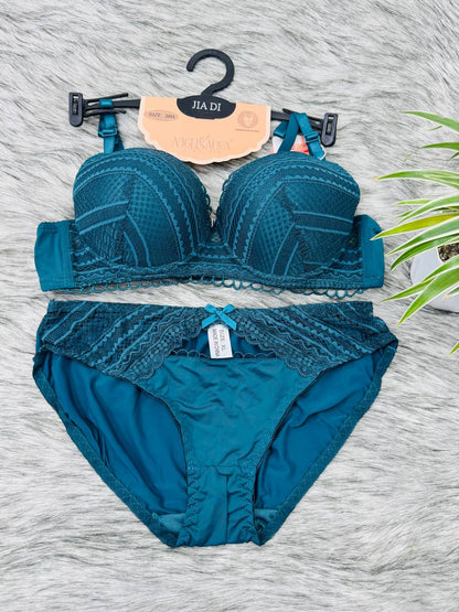 Midnight Wine Lace Net Intimates Bridal  Set