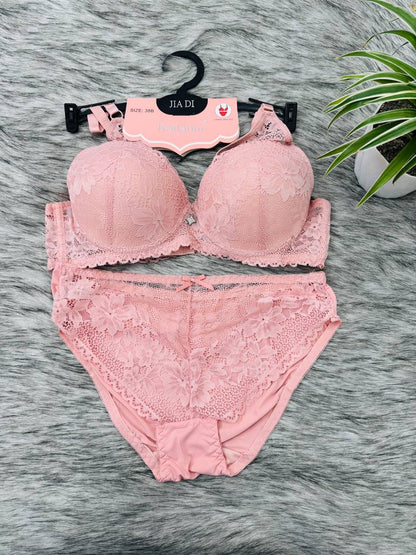 Midnight Wine Lace Net Intimates Bridal  Set