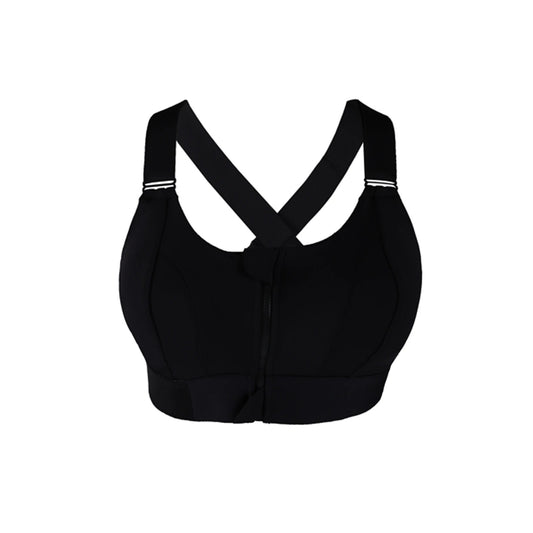Multifunctional Heavy Front Zipper Sports Bra Comfortable Compression Fit Gym Athletic Support
