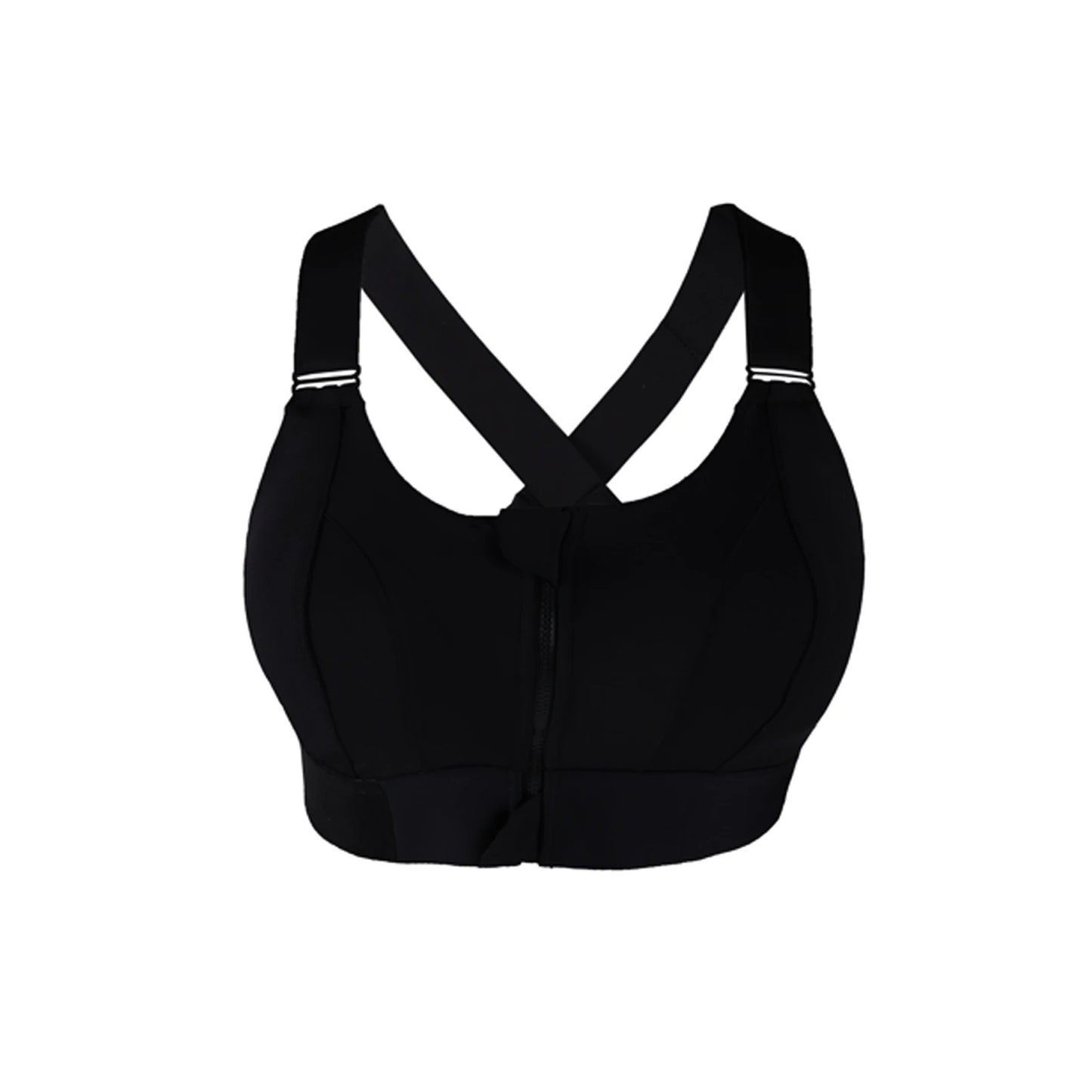 Multifunctional Heavy Front Zipper Sports Bra Comfortable Compression Fit Gym Athletic Support