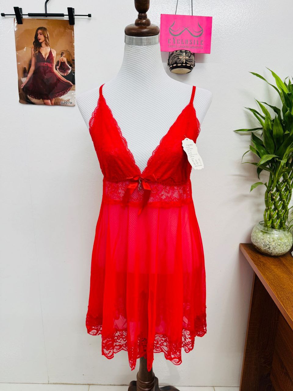 Deep V Neck Backless baby doll Nighty