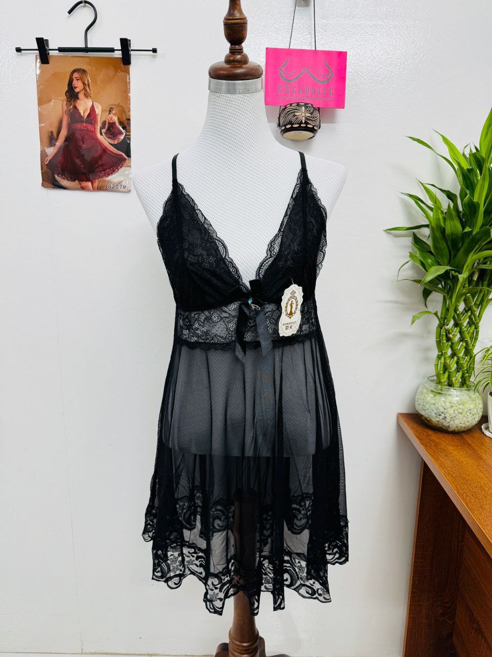 Deep V Neck Backless baby doll Nighty